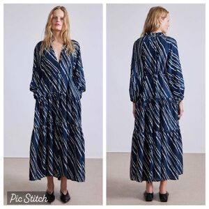 Apiece Apart Trinidad maxi dress in navy bias - Size XS